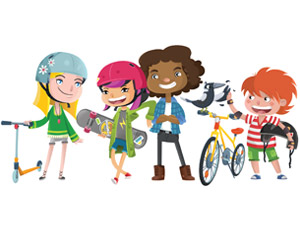 Little League characters Mel, Ash, Jack, Flutter and Chip