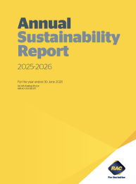 Cover of RAC's Sustainability Report