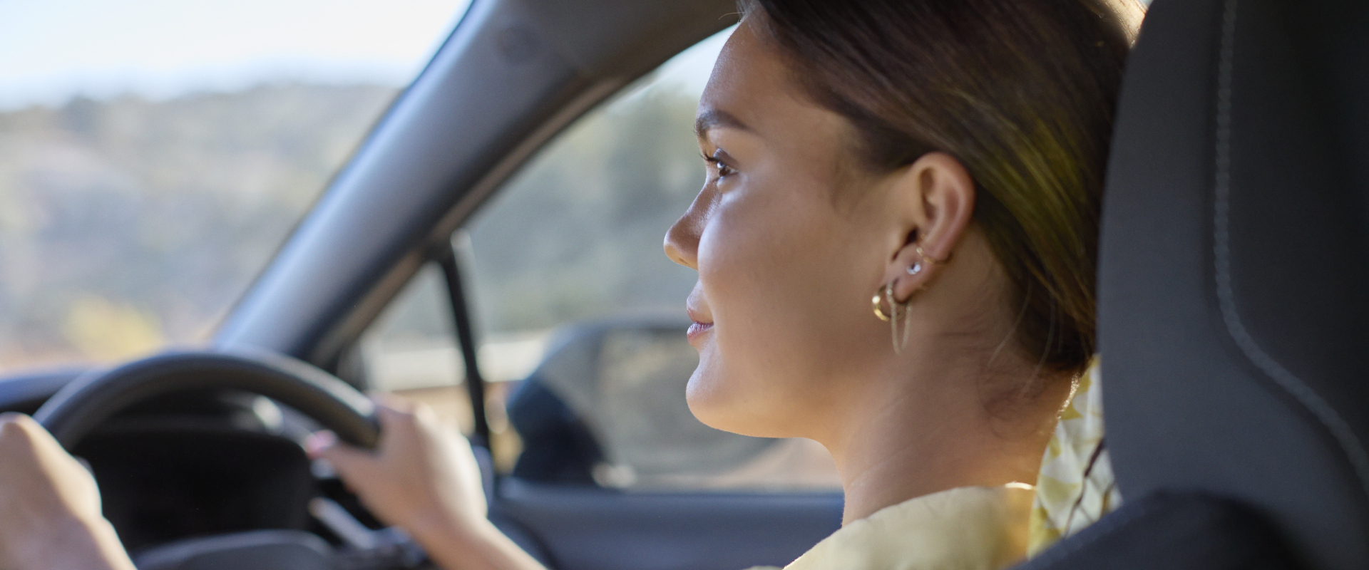 Girl driving a car