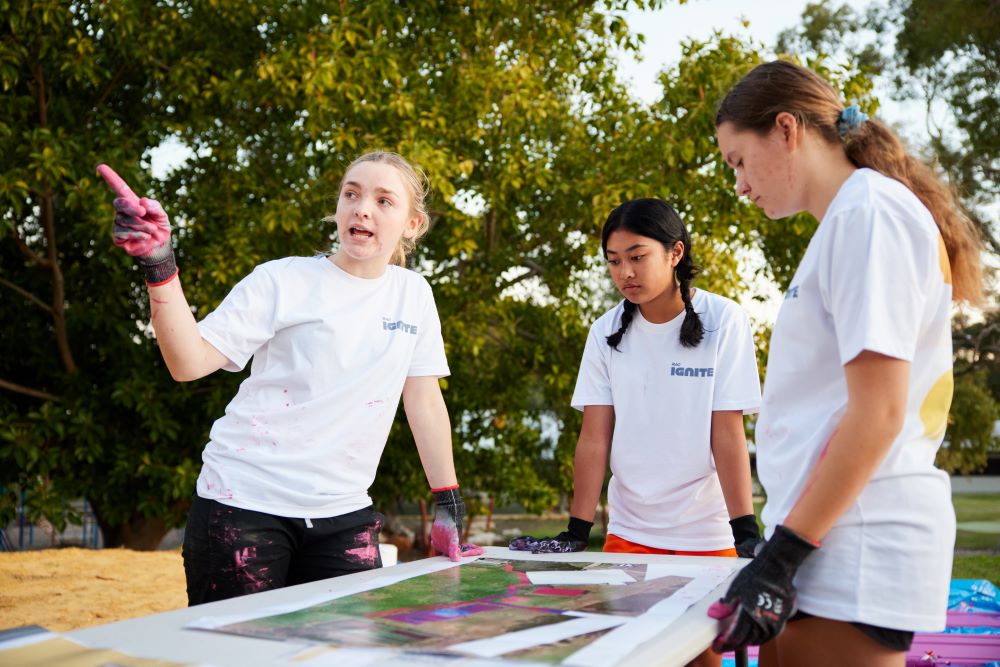 Local youth discuss project plans for the Mosman Park Better Blocks project
