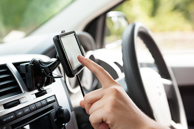 Adjusting GPS in car