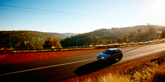 Car on regional road