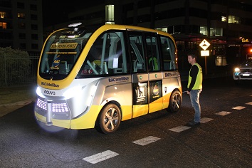 Intellibus exterior at South Perth foreshore at night