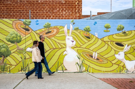 Mural of a rabbit