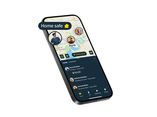 RAC Go app screenshot showing a live location sharing map