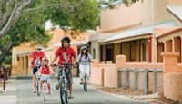Family riding in Rottnest.