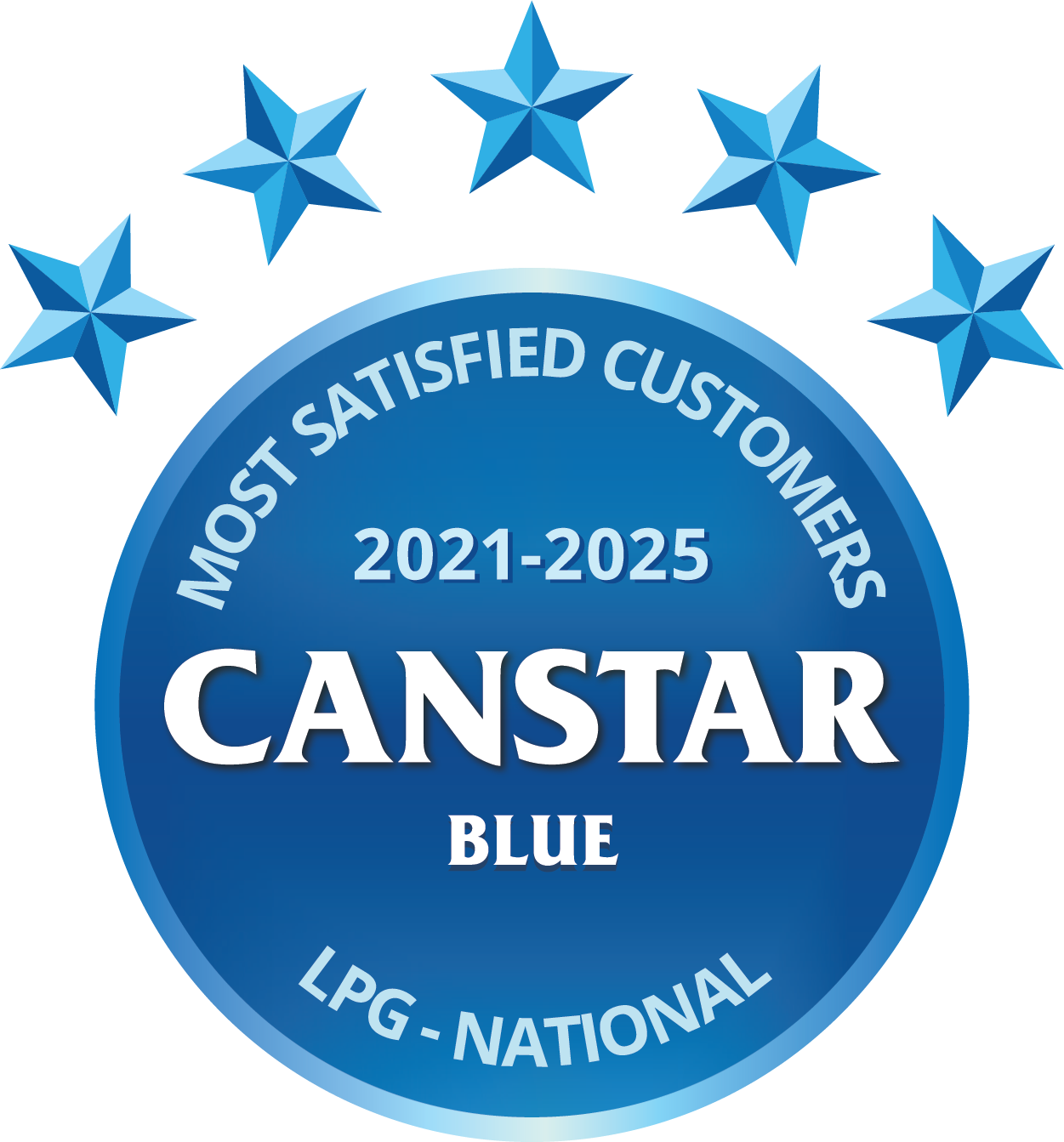 Supagas Canstar 5 star rating 2021-2025