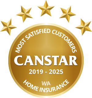 CANSTAR 2019-2025 Most Satisfied Customers WA Home Insurance