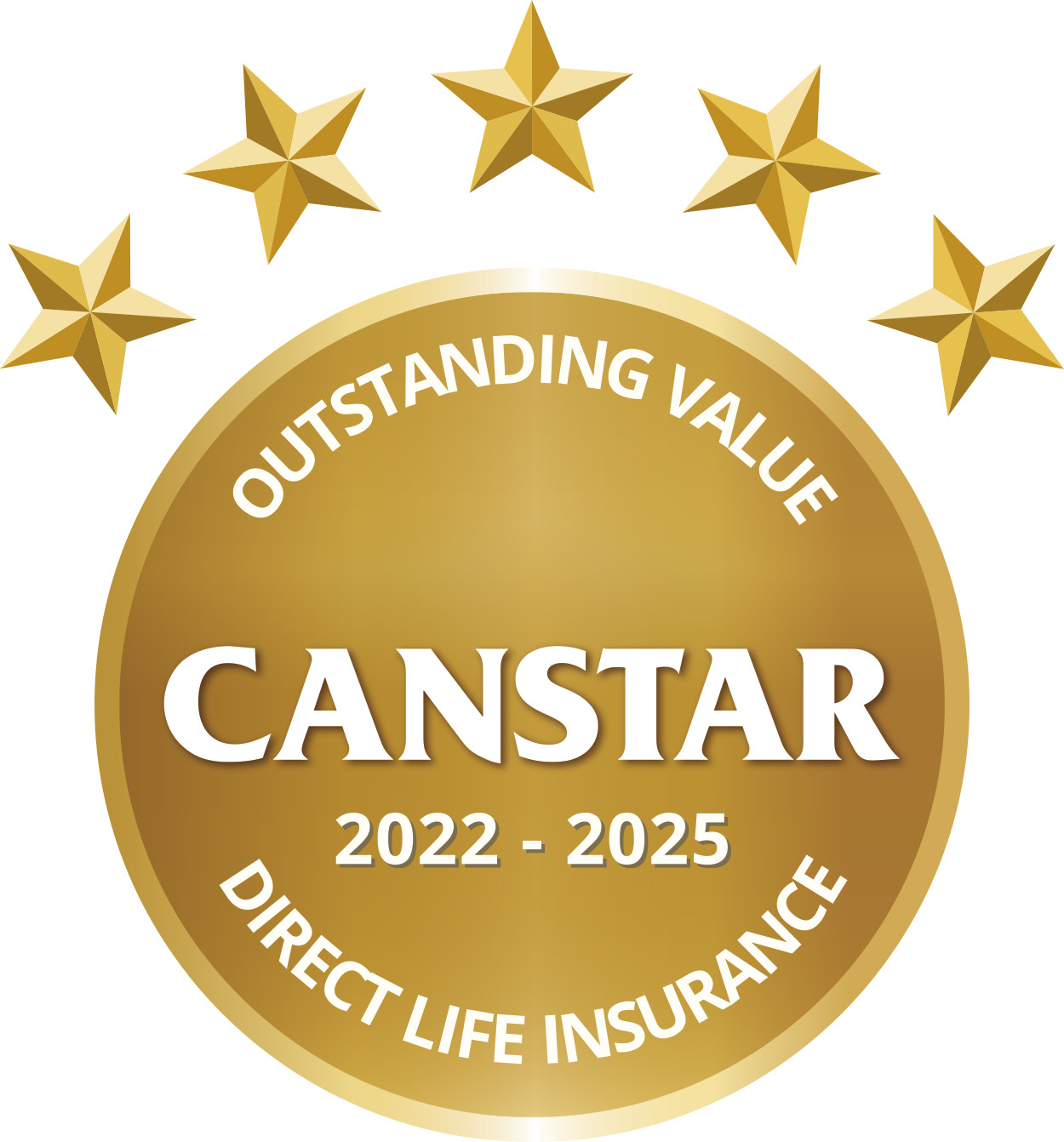 Canstar 2022 to 2025 Direct Life Insurance Outstanding Value award.
