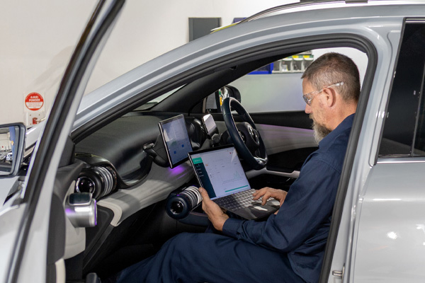 An RAC member charging their EV from home