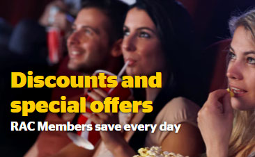 Yellow headline, white subtitle on photo background.