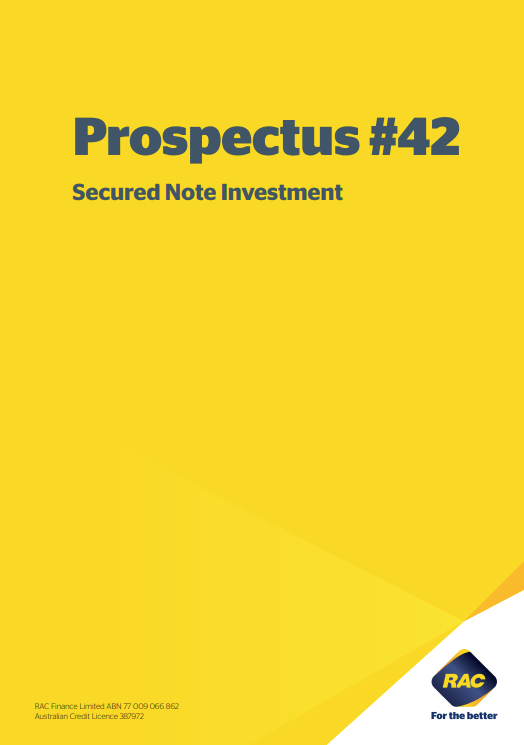 Front cover of RAC Finance Prospectus