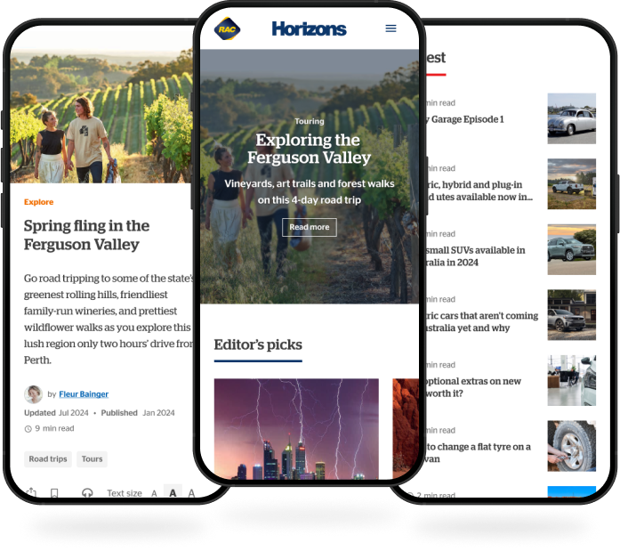 Horizons digital mockup on mobile device