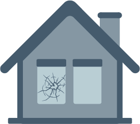 A house with a broken window