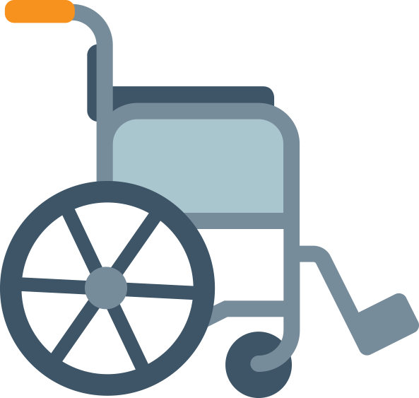 Illustration of a wheelchair.