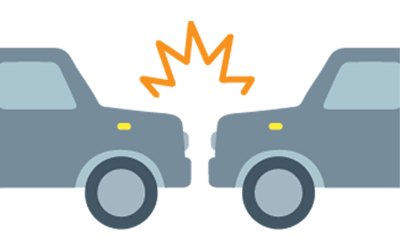 Illustration of two cars crashing