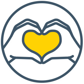 Two hands form a heart shape