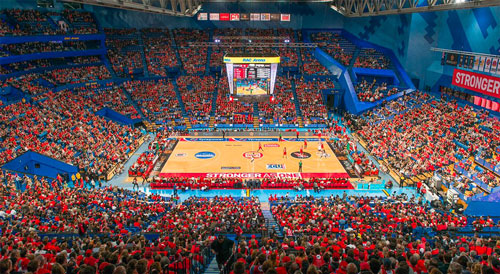Perth Wildcats fans watching their team play at the RAC Arena