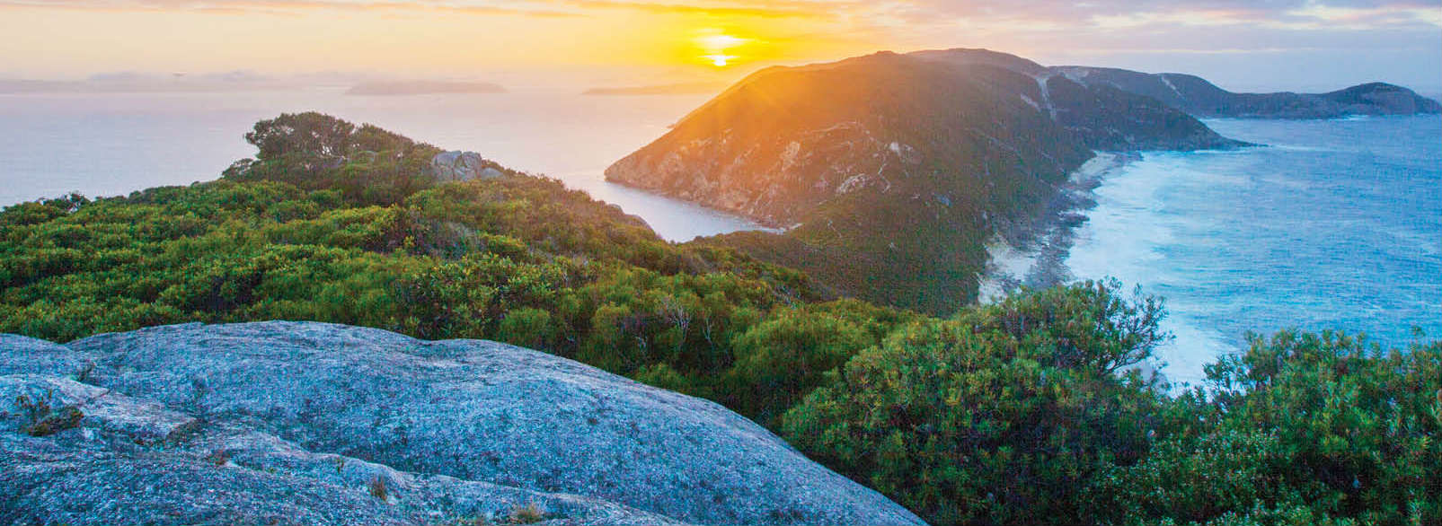 Western Australian Coastline with Sun Setting.
