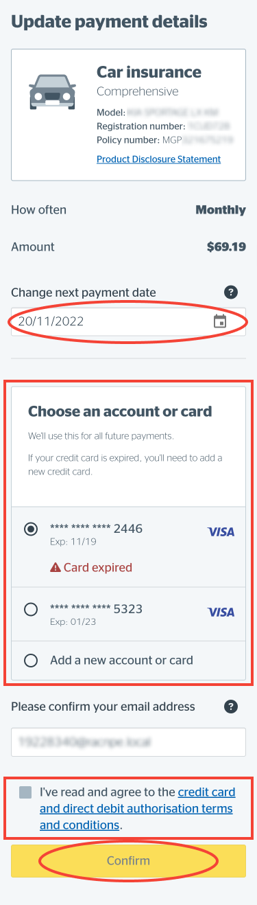 Entering your payment number on Mobile