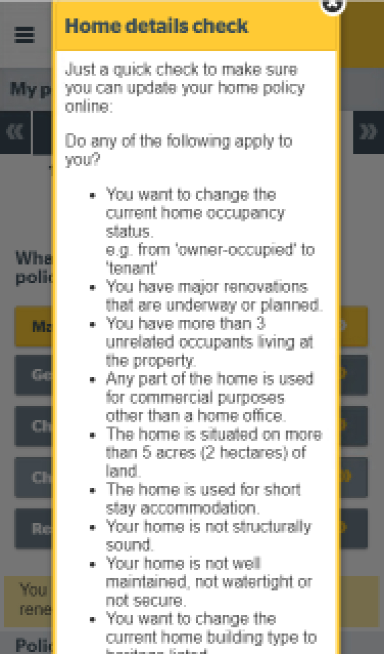 Check the list of changes on mobile