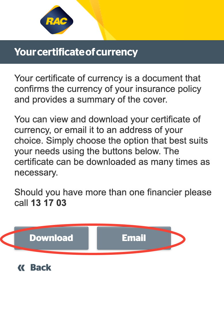 Select either Download or Email on mobile