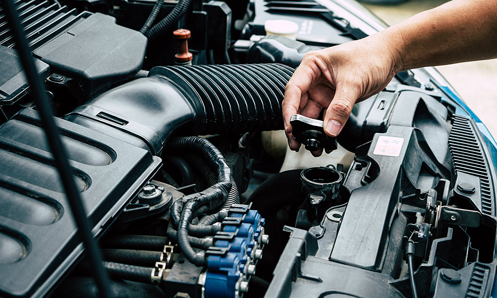 Checking car radiator fluid