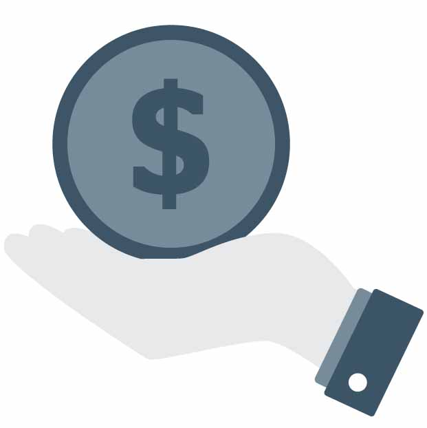 A hand holding a large coin