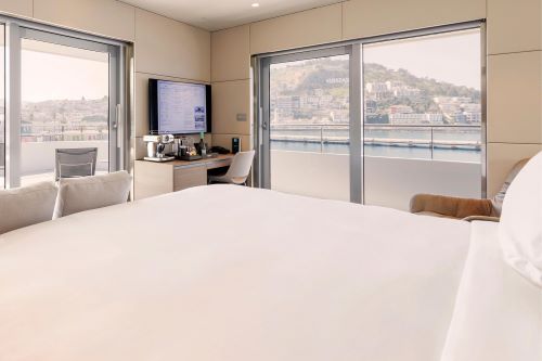 A suite stateroom onboard the Emerald Azzurra Yacht