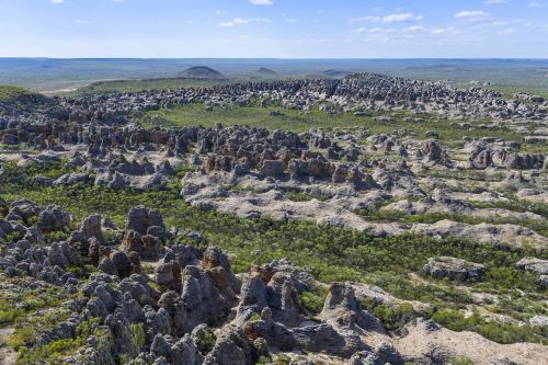 Aerial shot of the Ngukurr Ruined City