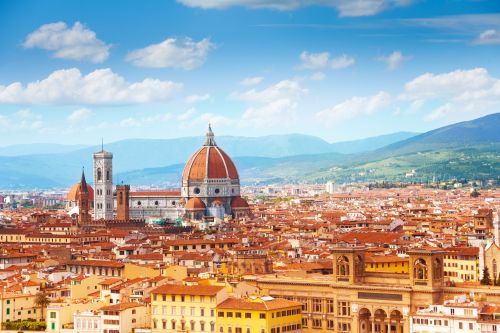 A panoramic view of Florence in Italy