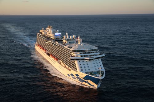 A large ship sailing in the ocean
