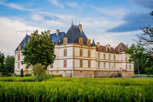 A old Chateau surrounded by lush greenery