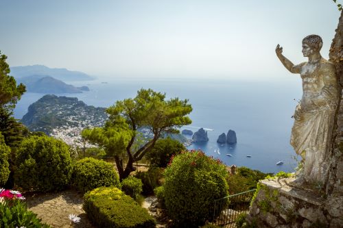 Panorama of Capri island from Mount Solaro